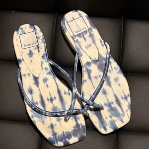 Dolce Vita Women's Sandals in Blue and White Tie-Dye